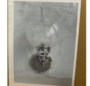Impex Wall Light, Textured Glass Shade, Product Code WL9316. Bulb not Included. RRP &pound;65.00.