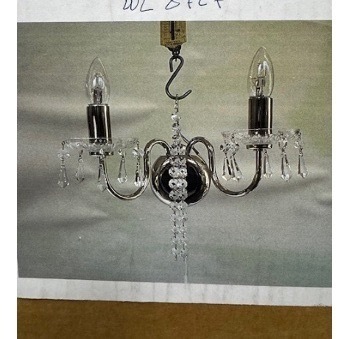 Impex Wall Light, Chrome & Crystal Droplets, Product Code WL8727. Bulb not Included. RRP 70.00.
