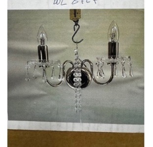 Impex Wall Light, Chrome & Crystal Droplets, Product Code WL8727. Bulb not Included. RRP 70.00.