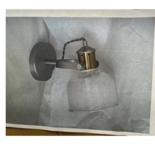 Impex Wall Light, Ribbed Glass Shade, Product Code WL9310. Bulb not Included. RRP &pound;60.00.