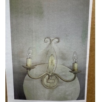 Impex Wall Light, Off-White Double, Product Code WL8668. Bulb not Included. RRP &pound;65.00.