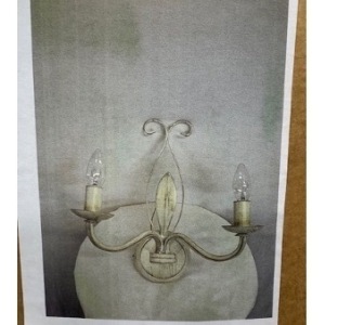 Impex Wall Light, Off-White Double, Product Code WL8668. Bulb not Included. RRP &pound;65.00.