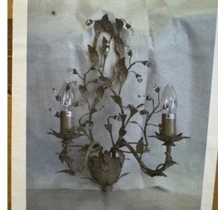Impex Wall Light, Vined Leaves, Product Code WL9301. Bulb not Included. RRP &pound;125.00.