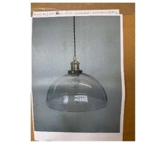 Impex Ceiling Light, Glass Half Sphere, Product Code IL0025. Bulb not Included. RRP &pound;115.00.