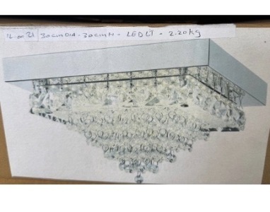 Impex Ceiling Light, Crystal Chandelier Structure, Product Code IL0021. Bulb not Included. RRP &pound;220.00.
