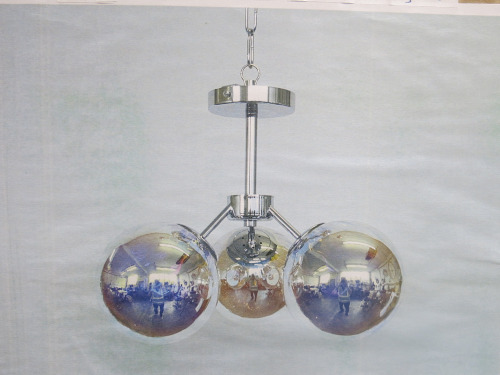 Impex Ceiling Light, Triple Chrome Globe, Product Code IL0015. Bulb not Included. RRP &pound;125.00.