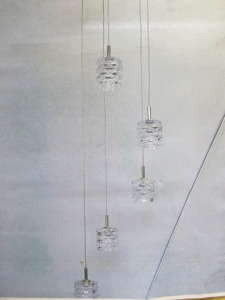 Impex Ceiling Light, 5 Hanging Glass Shades, Product Code IL0014. Bulb not Included. RRP &pound;250.00.