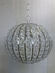 Impex Ceiling Light, Chrome & Crystal Cage, Product Code IL0010. Bulb not Included. RRP &pound;120.00.