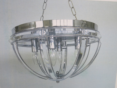 Impex Ceiling Light, Chrome Cage, Product Code IL8755. Bulb not Included. RRP &pound;150.00.