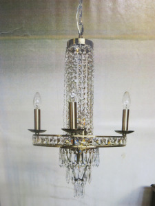 Impex Ceiling Light, Gold & Crystal Chandelier, Product Code IL8762. Bulb not Included. RRP &pound;270.00.