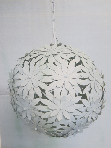 Impex Ceiling Light, White Floral Shade, Product Code IL8766. Bulb not Included. RRP &pound;175.00.