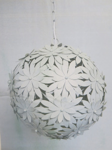 Impex Ceiling Light, White Floral Shade, Product Code IL8766. Bulb not Included. RRP &pound;175.00.