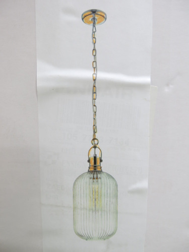 Impex Ceiling Light, Ribbed Oval Glass, Product Code IL8771. Bulb not Included. RRP &pound;130.00.