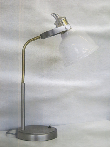 Impex Table Lamp, Chrome & White Gloss, Product Code TL23160. Bulb not Included. RRP &pound;90.00.