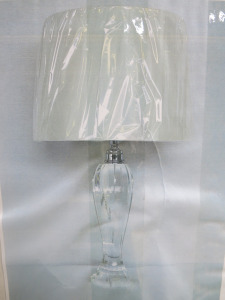 Impex Table Lamp, Glass Base & White Shade, Product Code TL23162. Bulb not Included. RRP &pound;115.00.