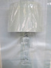 Impex Table Lamp, Glass Base & White Shade, Product Code TL23162. Bulb not Included. RRP &pound;115.00.