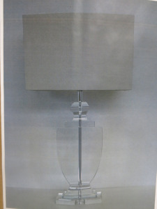 Impex Table Lamp, Glass with Blue Shade, Product Code TL23163. Bulb not Included. RRP &pound;95.00.
