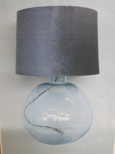 Impex Table Lamp, Clear Acrylic with Grey Shade, Product Code TL23164. Bulb not Included. RRP &pound;140.00.