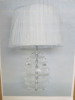 Impex Table Lamp, Clear Acrylic with White Shade, Product Code TL23169. Bulb not Included. RRP &pound;140.00.