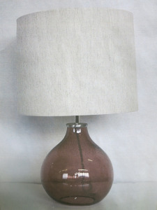 Impex Table Lamp, Red Glass Base with Stone Shade, Product Code TL23168. Bulb not Included. RRP &pound;95.00.
