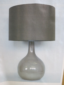 Impex Table Lamp, Grey Base with Grey Shade, Product Code TL23171. Bulb not Included. RRP &pound;115.00.