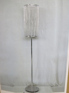 Impex Floor Lamp, Chrome Base with Cylindrical Shade, Product Code P9/FL23101. Bulb not Included. RRP 190.00.