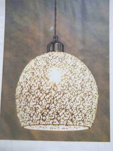 Impex Ceiling Light, Metal Cut Out Pattern Shade, Product Code NE205. Bulb not Included. RRP &pound;85.00.