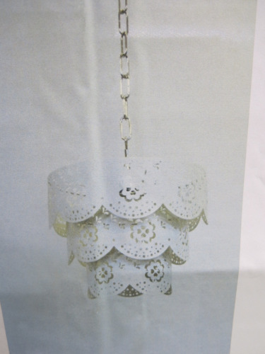 Impex Ceiling Light,Metal Tiered Shade, Cream, Product Code NE213. Bulb not Included. RRP &pound;80.00.