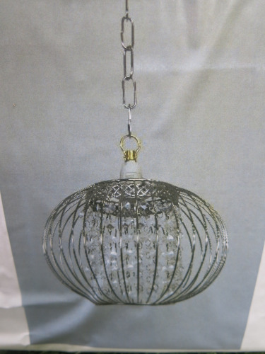 Impex Ceiling Light, Chrome Cage Shade, Product Code NE216. Bulb not Included. RRP &pound;80.00.