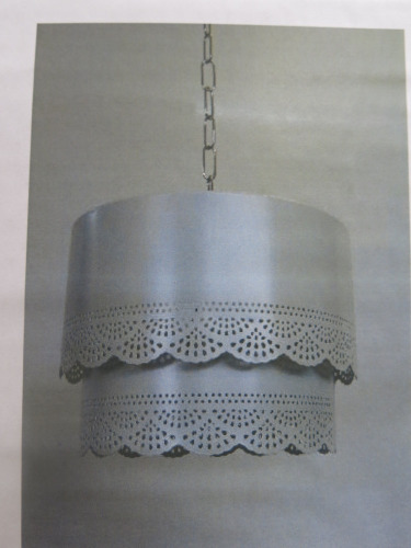 Impex Ceiling Light, Tiered Metal Shade, Light Grey, Product Code NE217. Bulb not Included. RRP &pound;75.00.