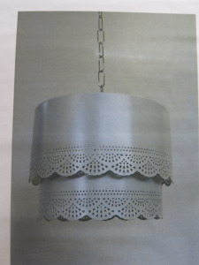 Impex Ceiling Light, Tiered Metal Shade, Light Grey, Product Code NE217. Bulb not Included. RRP &pound;75.00.