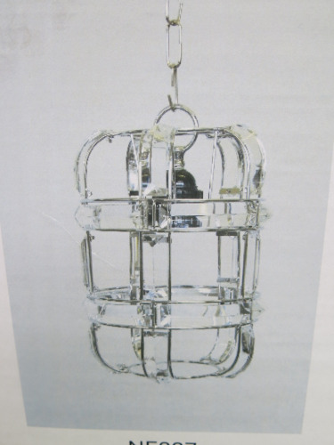 Impex Ceiling Light, Acrylic & Chrome Cage Shade. Product Code NE221. Bulb not Included. RRP &pound;70.00.
