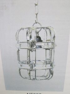 Impex Ceiling Light, Acrylic & Chrome Cage Shade. Product Code NE221. Bulb not Included. RRP &pound;70.00.