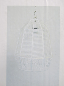 Impex Ceiling Light, Whicker Effect Shade, White. Product Code NE222. Bulb not Included. RRP &pound;80.00.