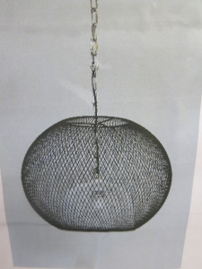 Impex Ceiling Light, Metal Wire Mesh Shade, Black. Product Code NE229. Bulb not Included. RRP &pound;70.00.