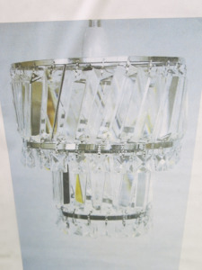 Impex Ceiling Light, 2 Tiered Acrylic & Chrome Shade. Product Code NE231. Bulb not Included. RRP &pound;90.00.