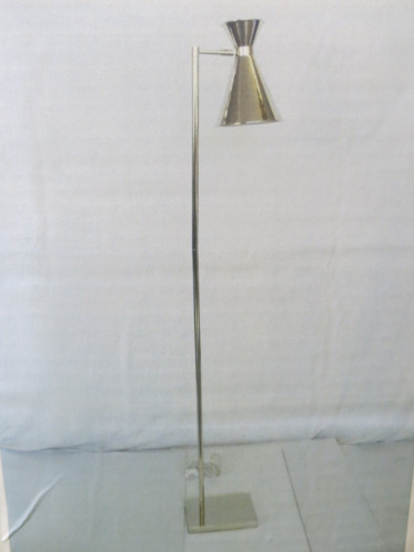 Impex Floor Lamp,Conical Shade, Chrome. Product Code P8/FL2395. Bulb not Included. RRP &pound;150.00.