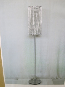 Impex Floor Lamp, Cylindrical Crystal Shade with Chrome Base. Product Code P8/FL2396. Bulb not Included. RRP &pound;190.00.