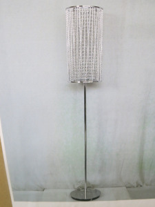 Impex Floor Lamp, Cylindrical Crystal Shade with Chrome Base. Product Code P8/FL2396. Bulb not Included. RRP &pound;190.00.