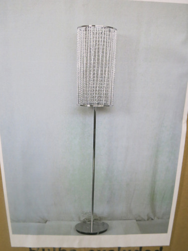 Impex Floor Lamp, Cylindrical Crystal Shade with Chrome Base. Product Code P8/FL2396. Bulb not Included. RRP &pound;190.00.
