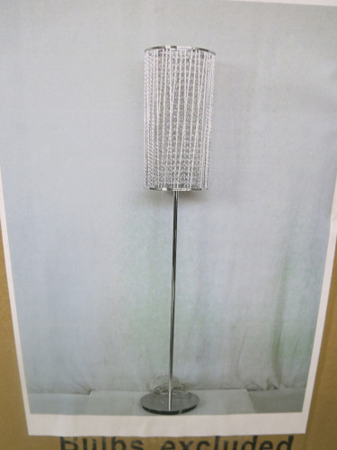 Impex Floor Lamp, Cylindrical Crystal Shade with Chrome Base. Product Code P8/FL2396. Bulb not Included. RRP &pound;190.00.