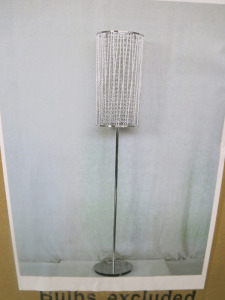 Impex Floor Lamp, Cylindrical Crystal Shade with Chrome Base. Product Code P8/FL2396. Bulb not Included. RRP &pound;190.00.