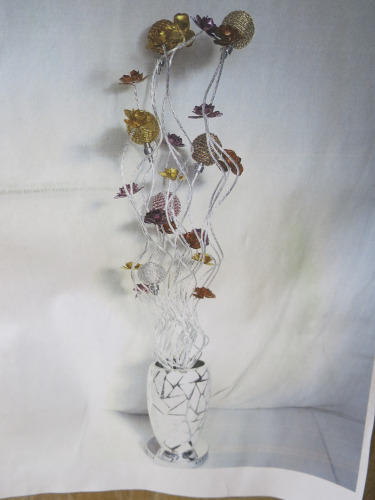 Impex Floor Lamp, Sculptural with Mosaic Vase Base. Product Code P8/FL23109. Bulb not Included. RRP 150.00.