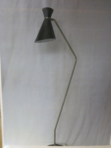 Impex Floor Lamp, Conical Shade, Black/Brass. Product Code P8/FL23113. Bulb not Included. RRP &pound;155.00.