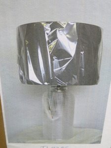Impex Table Lamp, Glass Base with Grey Shade. Product Code P1/TL2385. Bulb not Included. RRP &pound;120.00.