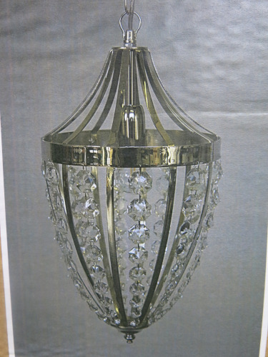 Impex Ceiling Light,Teardrop with Crystal Strands. Product Code ST0345/CH. Bulb not Included. RRP &pound;220.00.