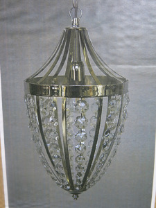 Impex Ceiling Light,Teardrop with Crystal Strands. Product Code ST0345/CH. Bulb not Included. RRP &pound;220.00.