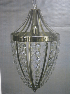 Impex Ceiling Light,Teardrop with Crystal Strands. Product Code ST0345/CH. Bulb not Included. RRP &pound;220.00.