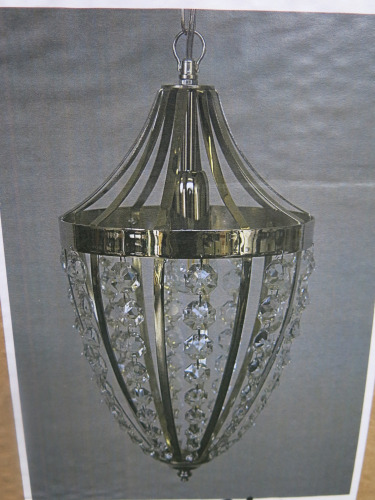 Impex Ceiling Light,Teardrop with Crystal Strands. Product Code ST0345/CH. Bulb not Included. RRP &pound;220.00.