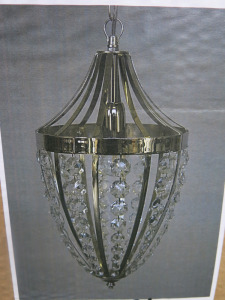 Impex Ceiling Light,Teardrop with Crystal Strands. Product Code ST0345/CH. Bulb not Included. RRP &pound;220.00.